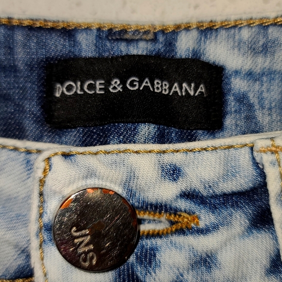 Dolce and Gabbana Denim Embroidered Mini Skirt - Picture 1 of 9